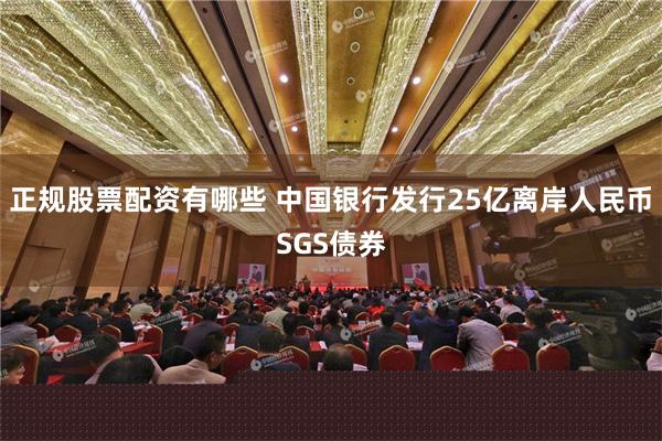 正规股票配资有哪些 中国银行发行25亿离岸人民币SGS债券