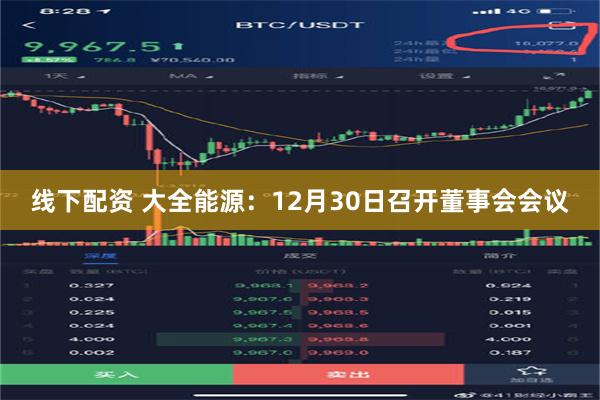 线下配资 大全能源：12月30日召开董事会会议