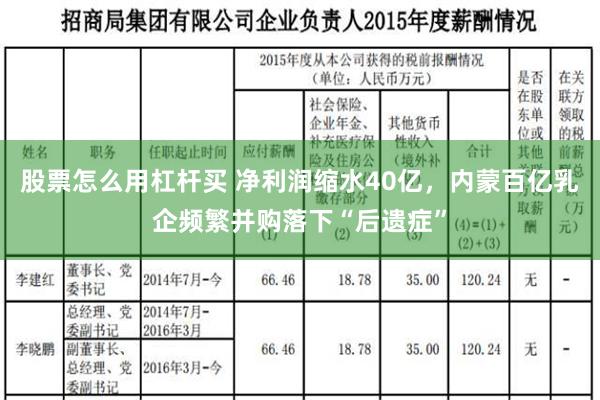 股票怎么用杠杆买 净利润缩水40亿，内蒙百亿乳企频繁并购落下“后遗症”